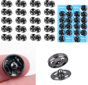 MIUPOO Metal Sew On Snap Buttons, Fasteners Press Studs for Sewing Clothes Jeans Overcoat DIY,0.47Inches/12mm Dia Snaps,20 Sets,Black
