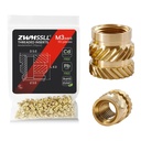 M3 Threaded Inserts Heat Set Insert,110 Pieces M3x4x5mm Metric Knurled Nuts,Brass Threaded Inserts for Plastic and 3D Printing Components