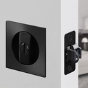 kingsea Matte Black Contemporary Pocket Door Lock for Square Entry, Bed/Bath, and Bathroom, Invisible Pocket Door Hardware for 1 3/8”to 2 3/16” Thickness Door
