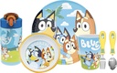 Zak Designs Bluey Kids Dinnerware Gift Set Includes Plate, Bowl, Tumbler, Water Bottle, and Utensil Tableware, Made of Durable Material and Perfect for Kids (6 Piece Gift Set, BPA-Free)