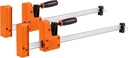 Jorgensen 18” Bar Clamp Set, 2-pack 90° Parallel Clamp Cabinet Master, Steel Jaw Bar Clamp for Woodworking, 1500 lbs load Limited