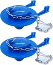 Toilet Flapper Replacement kit 2 inch (2 Pack) Universal for American Standard Toilet Easy to Install with Stainless Chain & Long Lasting Rubber fit 2'' Flush Valve Toilet Leaking Flapper