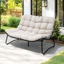 Crestlive Products Outdoor Loveseat, 2-Seat Sofa with Soft Cushion, All-Weather Outdoor Couch Patio Furniture for Balcony, Poolside, Backyard, Porch (Beige)