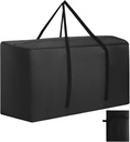 Extra Large Outdoor Cushion Storage Bag, Waterproof Black Outdoor Patio Cushion Storage Bag with Zipper & Padded Handle for Patio Furniture Christmas Tree, 68in L x 30in W x 20in H (1 Pack)