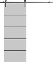 SARTODOORS Steel 6 | Interior Single Sliding barn Door, no Glass, Solid Wood, 18x80, Gray, Modern Style | Hardware Included