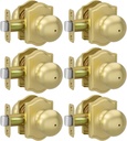 Haidms Gold Door Knobs Interior, Round Privacy Door Knob for Bedroom Bathroom, Brushed Gold Interior Door Knobs (6 Pack)