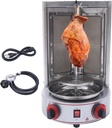 Shawarma Machine Vertical Gas Doner Kebab Gyro Grill Machine Commercial Spinning Broilers Gyro Grill with 2 Burner Temperature Adjustment Switch