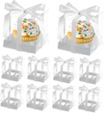 10pcs Cupcake Packing Boxes Cake Holder Cases Pvc Boxes for Desserts Baking Packaging Wedding Candy Home Shop Use