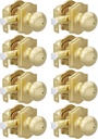 goldenwarm 8 Pack Brushed Gold Privacy Door Knobs Interior for Bedroom & Bathroom, Classic Gold Interior Door Knobs