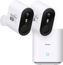 aosu Security Cameras Wireless Outdoor Home System, True 2K HD Night Vision, No Subscription, 240-Day Battery Life, 166° Wide View, Spotlight & Siren Alarm, Motion Alert, Support 2.4 & 5GHz WiFi