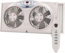 Bionaire Window Fan with Reversible Airflow Blades – 3-Speed Settings, Programmable Thermostat, LED Display, Remote Control, Fits 24–36" Windows, No Assembly Required