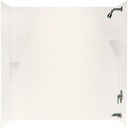 Swanstone SS00603.059 Solid Surface Glue-up 3-Panel Bathtub Wall kit, 30-in L X 60-in H X 60-in H, Tahiti Ivory