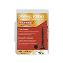 #6 x 1-3/8" Phillips Bugle Head Fine Thread Sharp Point Drywall Screw, Self Tapping Wood Screws with Black Phosphate Coated, Ideal Screw for Drywall, Wood and Sheetrock, 90 Pieces