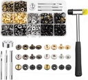 120 Set Leather Snap Fasteners Kit, 12.5mm Metal Snap Buttons with Setter Tools, 6 Color Leather Snaps for Clothes, Jackets, Jeans Wears, Bracelets, Bags