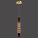 Modern K9 Crystal Kitchen Island Pendant Light,14.95'' Black Long Crystal Pendant Light,1 Light Indoor Crystal Pendant Light, for Kitchen Dining Bathroom Bedroom,Included 2 Bulb