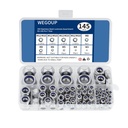 145 PCS Nylon Insert Lock Nuts Assortment Kit, Metric M3-M12, 304 (A2-70) Stainless Steel Lock Nuts, Hex Nut Set for Industrial and Home Use
