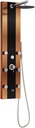 Rio ShowerSpa Panel with 10" Rain Showerhead - Black Tempered Glass & Bronze Stainless Steel Body, Brushed Nickel Fixtures, 2.5GPM - Handheld Spray Wand, 6 Silk Spray Body Jets, Brass Tub Spout