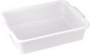 Winco Perforated Bus Box Dish Tub for Restaurants, White