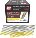 Grip-Rite GR301, 21-degree RH Plastic Strip Collated Fasteners, 3" x .120 Coated Smooth, 4,000 Nails, Reliable and Efficient