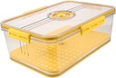 Stainless Bread Box Bread Boxes with Airtight Lid for Fridge Fruit Vegetable Storage Containers Timing Recording Lid