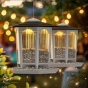 2 Pack Solar Bird Feeders for Outdoors Hanging - Attract Wild Birds & Cardinals, Elegant Minimalist Design, Garden Décor, Unique Gift