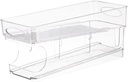 Home kitchen storage plate,Storage Holder,Double Layer Soda Can Organizer Automatic Rolling Transparent Beverage Can Storage Organizer for Refrigerator