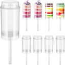 DOITOOL Diy Push Cake Mold Pushable Cake Holders Reusable Plastic Containers Lids