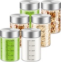 8 Oz Glass Juice Bottles, 6 Pack Glass Bottles with Lids, BPA Free, Borosilicate Glass, Leak Proof Lids for Juicing, Smoothies, Water Bottles, Food Storage, Shaker Bottles