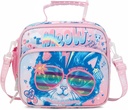 Cute Cat Lunch Bag for Girls - Spacious Insulated Compartment with Water Bottle Holder