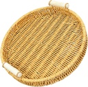 Amosfun Woven Fruit Basket Multi Function Storage Box for Organizing Snacks Bread Fruits Imitation Rattan Design Sturdy and for Kitchen Countertop