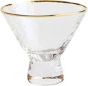 1pc Gold Rim Crystal Glass Cup for Ice Cream Juice Salad Mousse Breakfast Elegant Hammered Design for Parties Daily Use Versatile Drinkware for Occasions