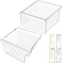 UPGRADED DA97-08693B Refrigerator Crisper Drawer & DA97-08692B Fridge Drawer Bin Compatible with Samsung Refrigerator Drawer Parts RS25J500DSR RS25H5000SR RS25J500DSG RS261MDRS Crisper Drawers