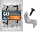 40 Pack Z Table Top Fasteners with Screws, Heavy Duty Z Table Top Fasteners Solid Steel with Black Screws for Woodworking Projects (Include 40 Clips and 40 Screws)