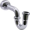 Westbrass D400-1-26 1-1/2" OD 17 gauge P-Trap with High Box Flange, Polished Chrome