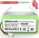 3800mAh RVBAT850 Battery, Battery Replacement for Shark Vacuum, Suitable for Rvbat850 Shark Ion-battery R75, RV761, RV850C, RV1000S, RV1100VL, RV101AE, UR1000SR, RV700_N, RV720_N(2-Prong Connector)