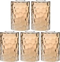 Glass Lamp Shade Replacement Globe & Cover for Light Fixture, 6-1/16" Height 4-1/16" Diameter, 1-5/8 inch Fitter, 5 Pack Amber Hammered Water Ripple Cylinder Glass Shade