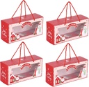 4pcs Lightweight Christmas Cupcake Boxes Adorable Red Wrapping Containers for and Bakery