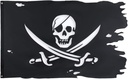 Jack Rackham Flag 3x4.8Fts Broadsword Old Skull Bones Pirate Banner Creepy Ragged