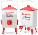 3.6 Gallons Chicken Feeder and Waterer Set with Adjustable Legs and Anti Roost Cone
