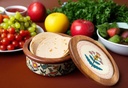 Premium Handcrafted Wooden Tortilla Warmer with Lid, Decorative Round Wooden Storage Box with Floral Pattern, Traditional Folk Art Design