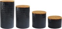 American Atelier Diamond Embossed Canister Set, Ceramic, Navy