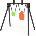 KNINE OUTDOORS AR500 Steel Target for Shooting Target Stand System Kit, 3/8" Thick 7"x 12" Silhouette Targets, 3/8" Thick 6" Gong Targets
