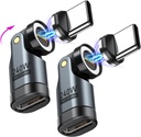 USB C Magnetic Adapter PD 240W(2Pack), 9PIN USB C 90 Degree Adapter/C Right Angle Adapters/360 &180 Degree C to C Adapters for 1Phone 17/16/15, Ma-Book Pro/1Pad Series, Samsung Galaxy, Tablet, Laptop