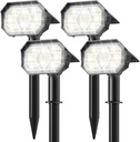 Brightown 4Pack Solar Spot Lights Outdoor with 58 LED & 1800mAh, IP67 Solar Lights Outdoor Waterproof with 3 Light Modes, 2-in-1 Dual Use Outdoor Solar Lights for Yard, Garden and Pathway (Cool White)