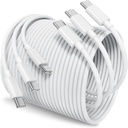 Susnwere 3Pack USB C to USB C Cable 6Ft for Apple iPhone 17 Air 16 15/Pro Max Charger Cord,60W 3.1A C to C Fast Charging Cables for MacBook Air, Mac Book Pro 2024 Samsung S25/24 and More